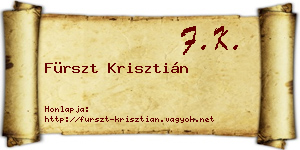 Fürszt Krisztián névjegykártya