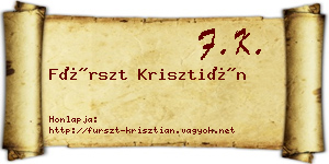 Fürszt Krisztián névjegykártya